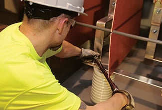 Electrician on the job