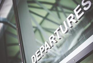 Departure signage for travelers