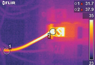 Infrared Scanning imagery showing "hot spots" of energy.