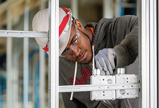 Electrician at work